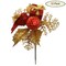 Set of 12 - Red & Gold Glitter Picks with Dove, Gift Box & Ball - Christmas Festive Decor for Tree & Wreath - 2024 Christmas Collection, Floral Home by Artificial Flowers